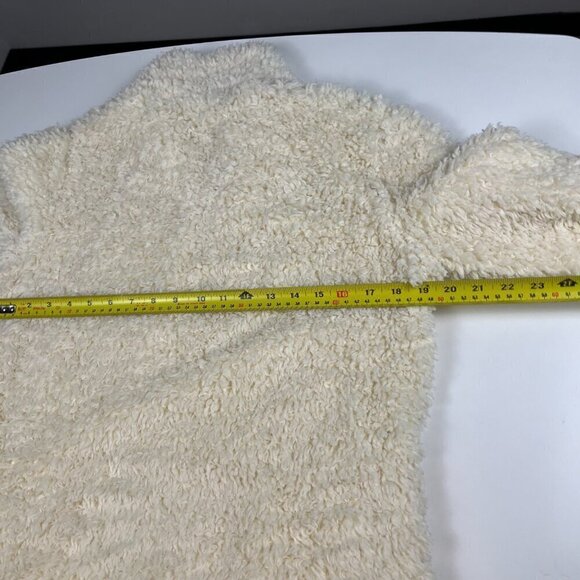 Weatherproof vintage sherpa women sweater teddy bear 1/4 zip lined cream size S - Picture 8 of 9